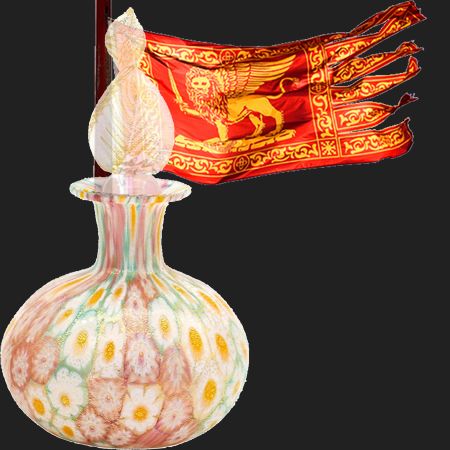 Flacon de parfum en Verre de Murano authentique, Livraison incluse