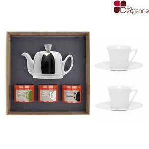 Guy Degrenne - Théière + 2 tasses & boites de thé