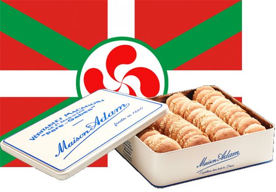 Boîte de 48 Macarons basques - Maison Adam, Port inclus