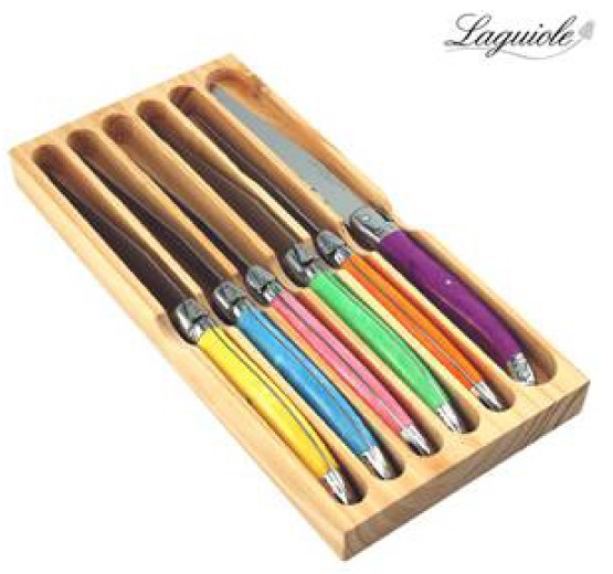 Coffret bois 6 couteaux Laguiole